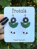 Flower & Skull Dangle Earring