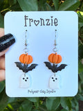 Pumpkins, Bats & Ghosts, OH MY! Dangle Earrings
