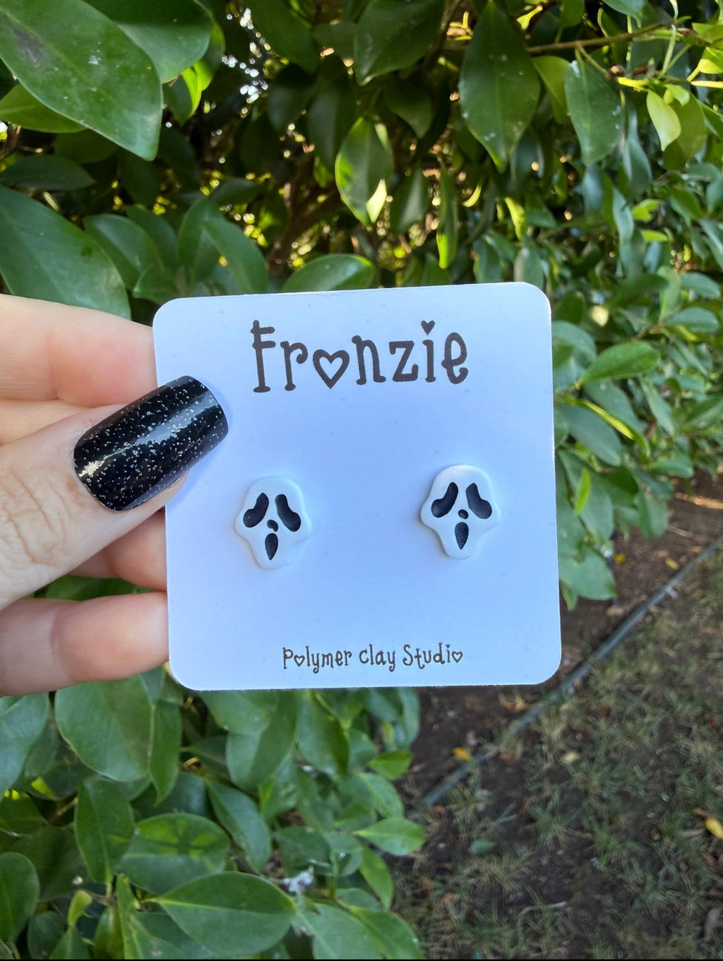 Ghost Face Stud Earrings