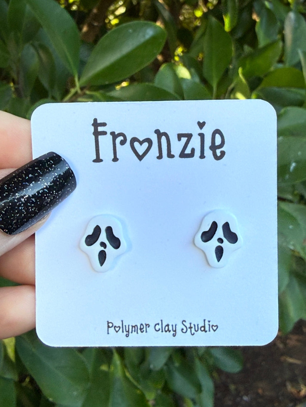 Ghost Face Stud Earrings