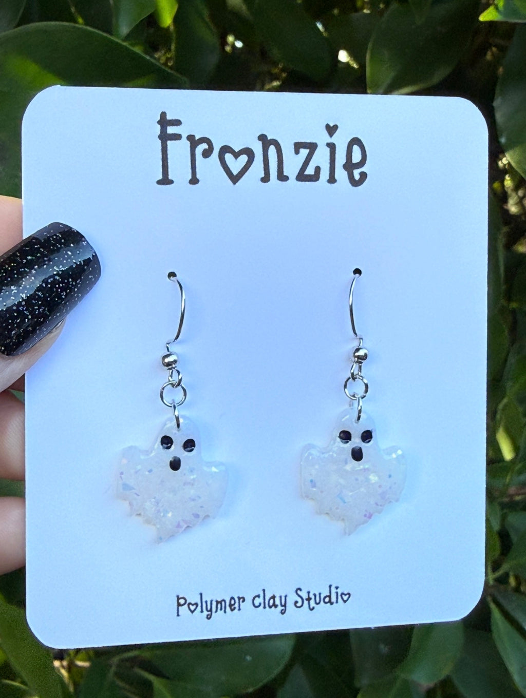 Iridescent Ghost Dangle Earrings